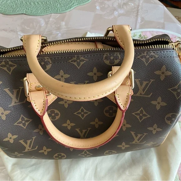 Brown Monogram Satchel, size 25 with natural Vacchetta leather. - Picture 3 of 14